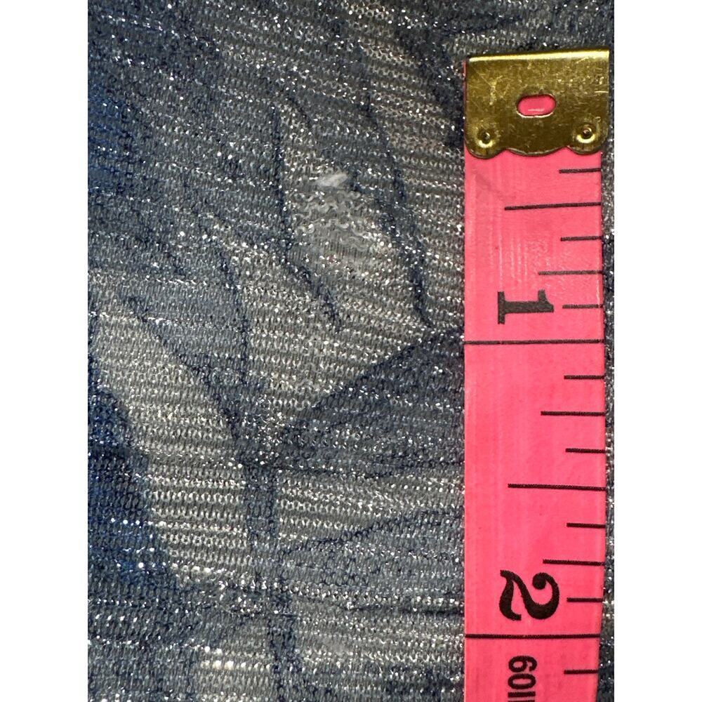 Mia Vesper Frond Mermaid Dress Leaf Print Sleeveless Ruffle Hem Maxi Blue Small — image 6 of 8